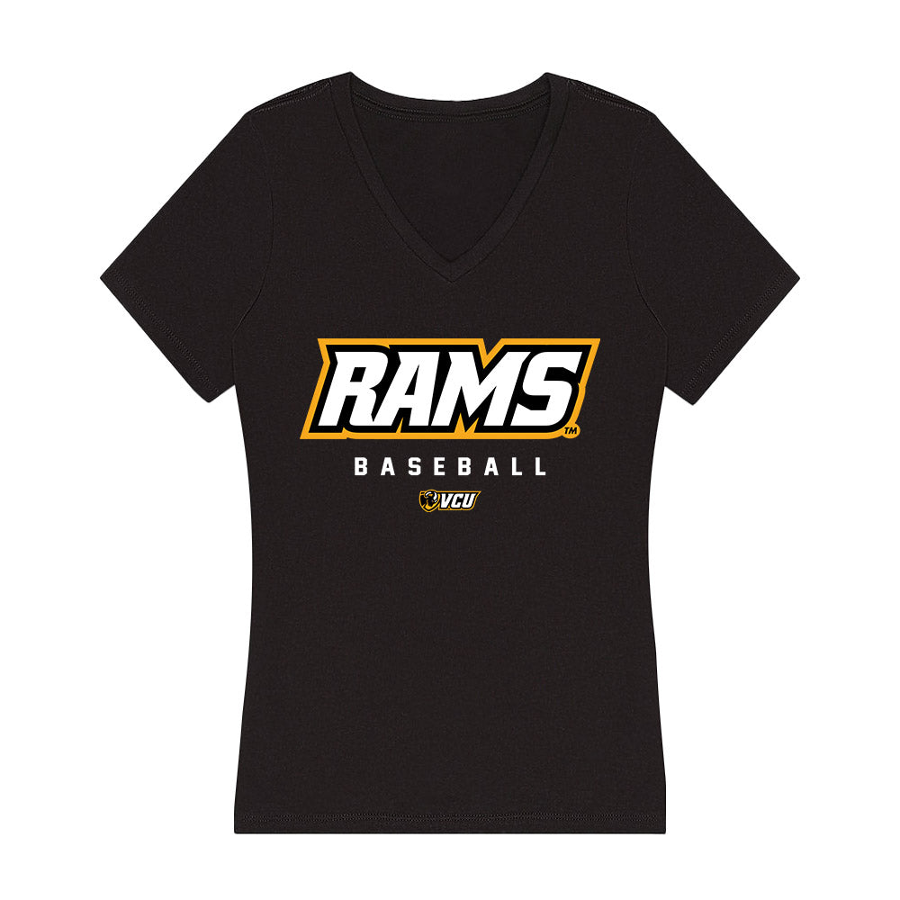 VCU - NCAA Baseball : Elias Holbert - Women's V-Neck T-Shirt-0