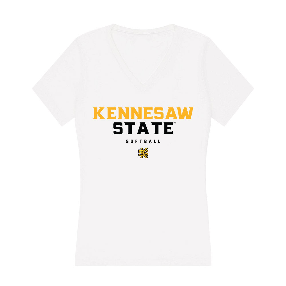 Kennesaw - NCAA Softball : Briana Bumbalough - Women's V-Neck T-Shirt-0