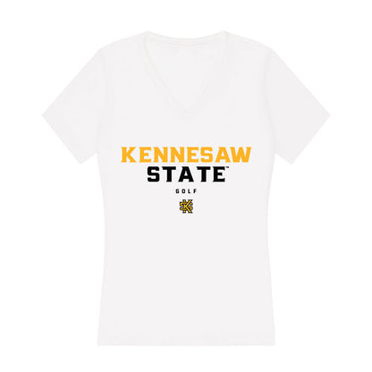 Kennesaw - NCAA Men's Golf : Shaun Cook - Women's V-Neck T-Shirt-0