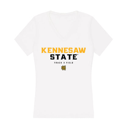 Kennesaw - NCAA Men's Track & Field : Trey Geter - Women's V-Neck T-Shirt-0