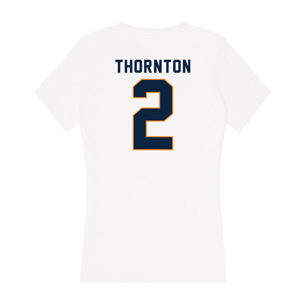 UT Martin - NCAA Baseball : Quincy Thornton - Women's V-Neck T-Shirt-1