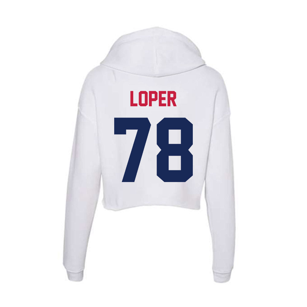 South Alabama - NCAA Football : Samuel Loper - Women's Crop Fleece Hoodie-1