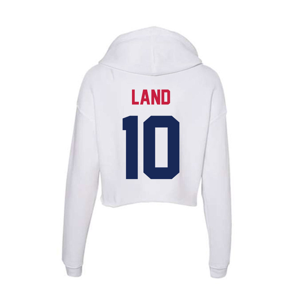 South Alabama - NCAA Men's Basketball : Maxwell Land - Women's Crop Fleece Hoodie-1