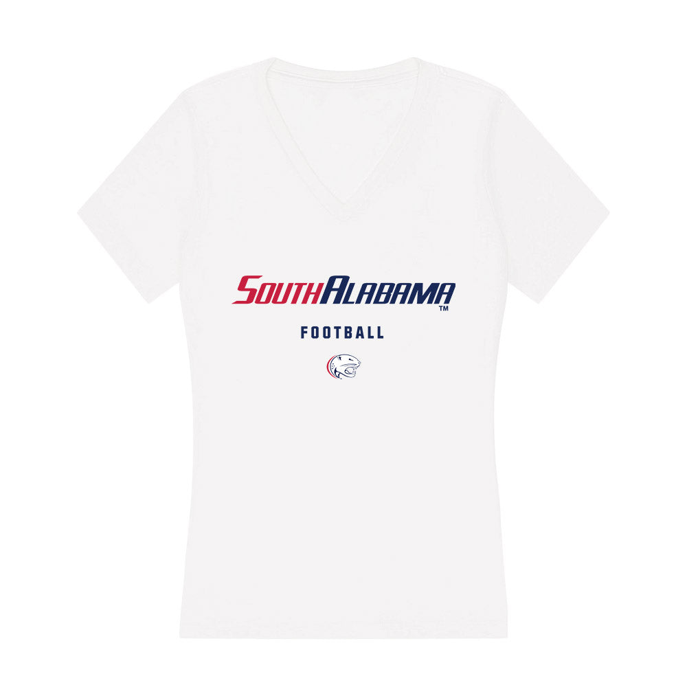 South Alabama - NCAA Football : Hayden Dozier - Women's V-Neck T-Shirt-0