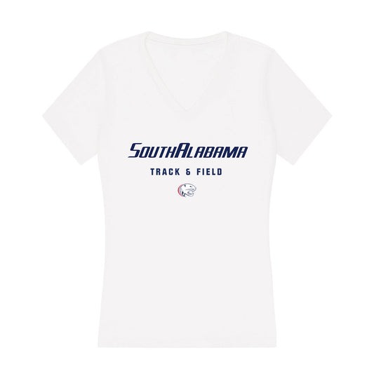 South Alabama - NCAA Men's Track & Field : Alex Johnson - Women's V-Neck T-Shirt-0