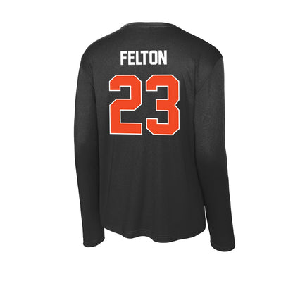 Campbell - NCAA Women's Basketball : Jasmine Felton - Activewear Long Sleeve T-Shirt-1