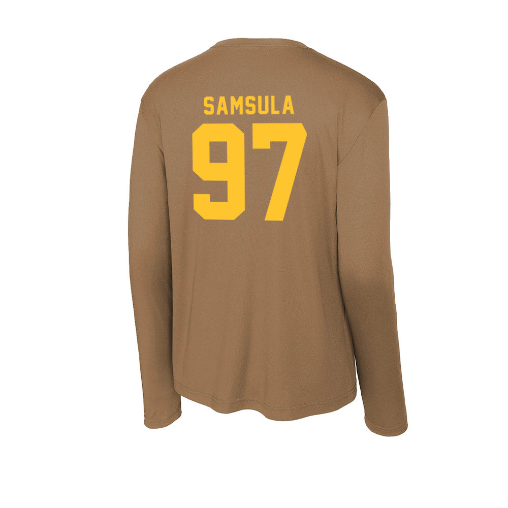 Wyoming - NCAA Football : Lucas Samsula - Activewear Long Sleeve T-Shirt-1