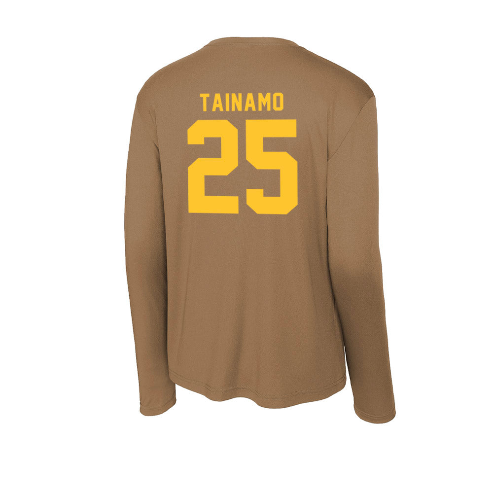 Wyoming - NCAA Men's Basketball : Touko Tainamo - Activewear Long Sleeve T-Shirt-1