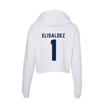 UCSD - NCAA Men's Basketball : Ryder Elisaldez - Women's Crop Fleece Hoodie-1