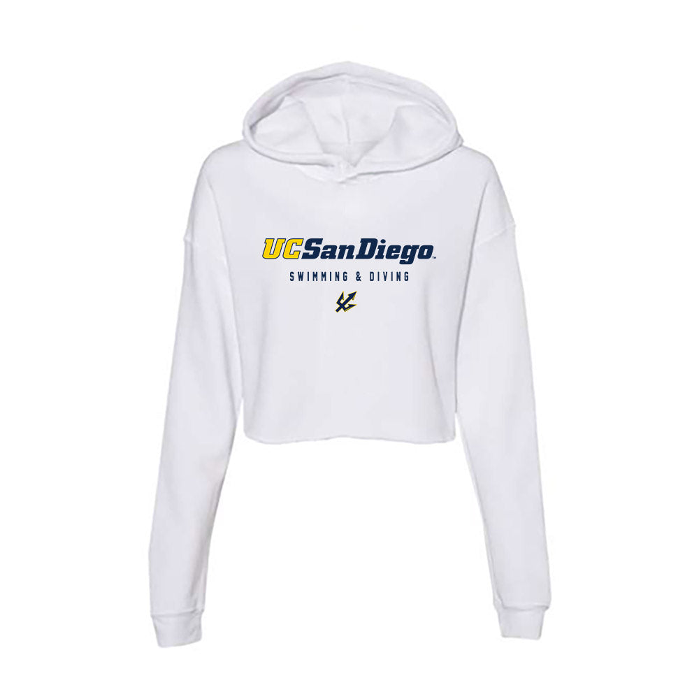 UCSD - NCAA Men's Swimming & Diving : Jackson Bernstein - Women's Crop Fleece Hoodie-0