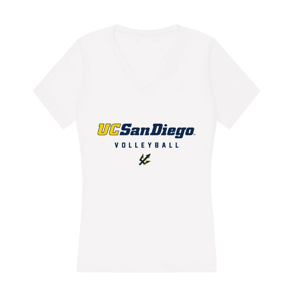 UCSD - NCAA Men's Volleyball : Leo Wiemelt - Women's V-Neck T-Shirt-0