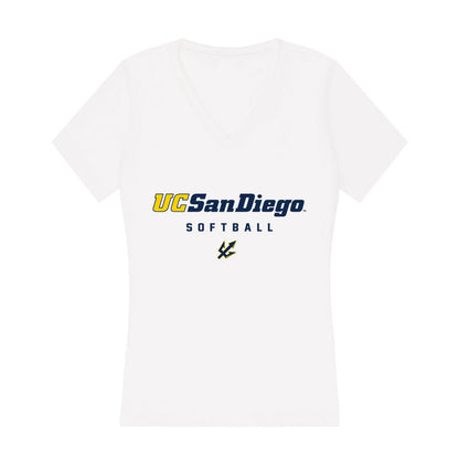 UCSD - NCAA Softball : Emma Umemura - Women's V-Neck T-Shirt-0