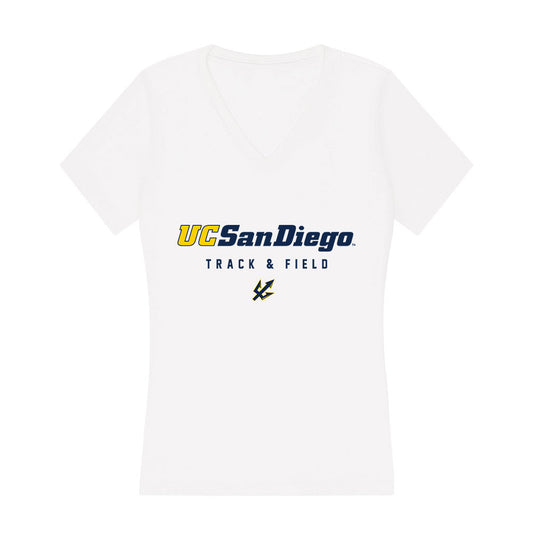 UCSD - NCAA Men's Track & Field : Marcus Harris - Women's V-Neck T-Shirt-0