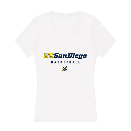 UCSD - NCAA Men's Basketball : Tyson Dunn - Women's V-Neck T-Shirt-0