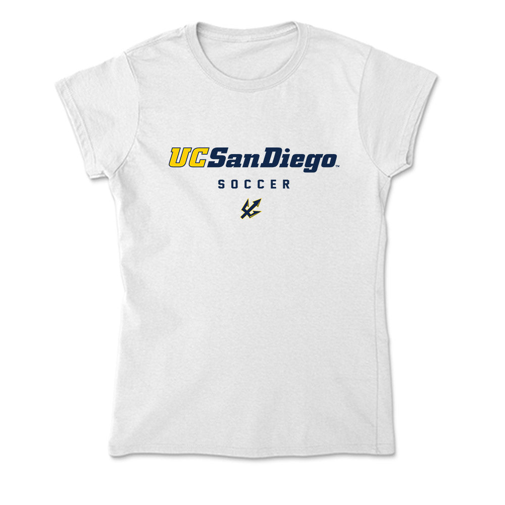 UCSD - NCAA Men's Soccer : Woody Brown - Soft Style Women’s T-Shirt-0