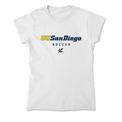 UCSD - NCAA Men's Soccer : Woody Brown - Soft Style Women’s T-Shirt-0
