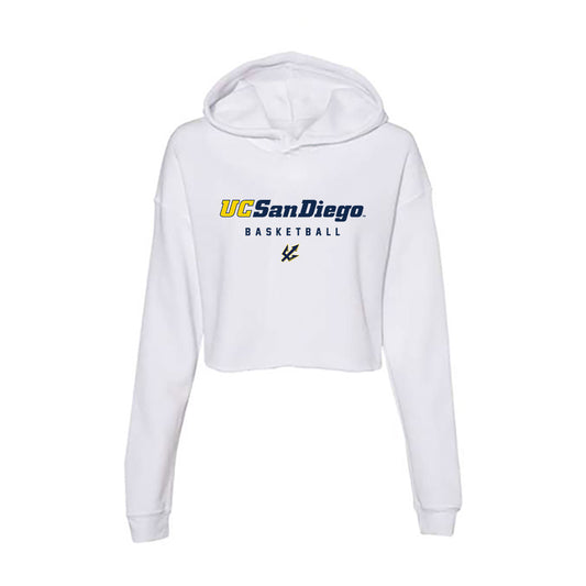 UCSD - NCAA Men's Basketball : Christopher Cox - Women's Crop Fleece Hoodie-0