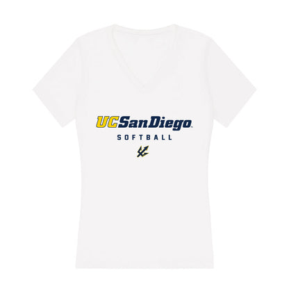 UCSD - NCAA Softball : Alyssa Doucette - Women's V-Neck T-Shirt-0