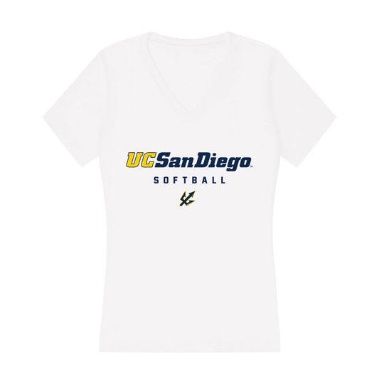 UCSD - NCAA Softball : Maalia Cherry - Women's V-Neck T-Shirt-0