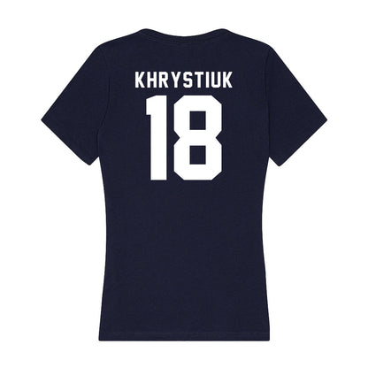 Old Dominion - NCAA Women's Soccer : Yuliia Khrystiuk - Women's V-Neck T-Shirt-1