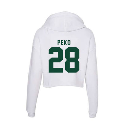 Hawaii - NCAA Football : Vaifanua Peko - Women's Crop Fleece Hoodie-1