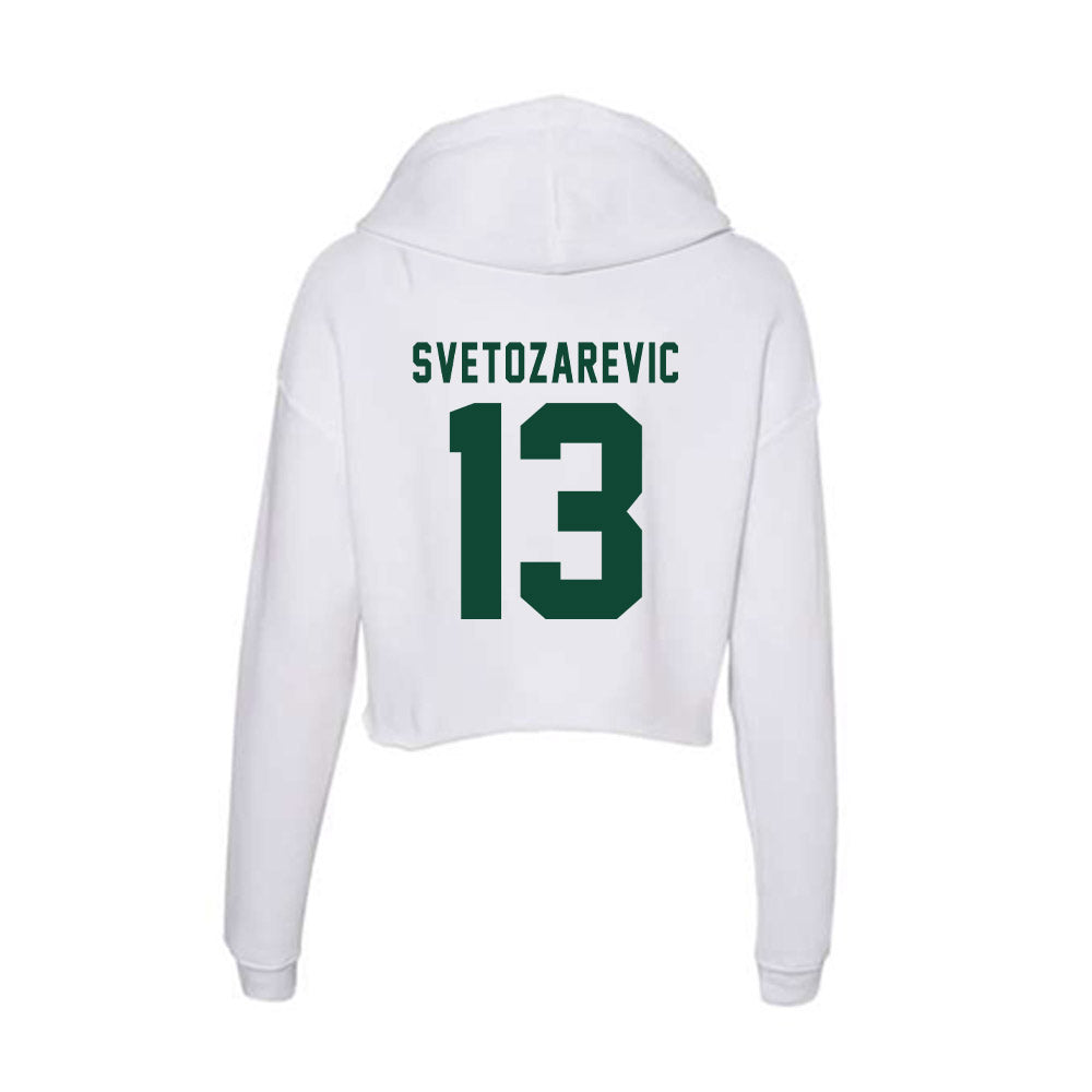 Hawaii - NCAA Men's Basketball : Matija Svetozarevic - Women's Crop Fleece Hoodie-1