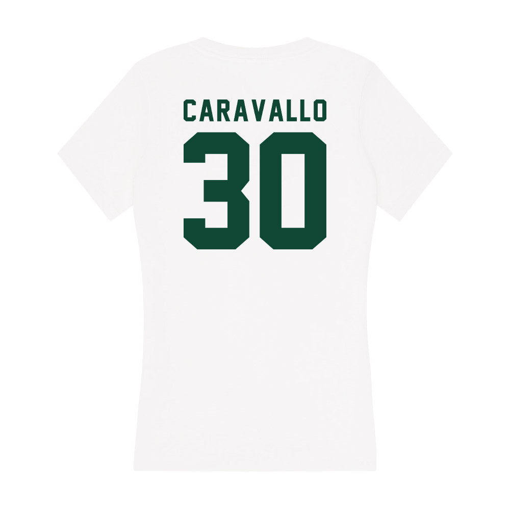 Hawaii - NCAA Football : Nazaiah Caravallo - Women's V-Neck T-Shirt-1