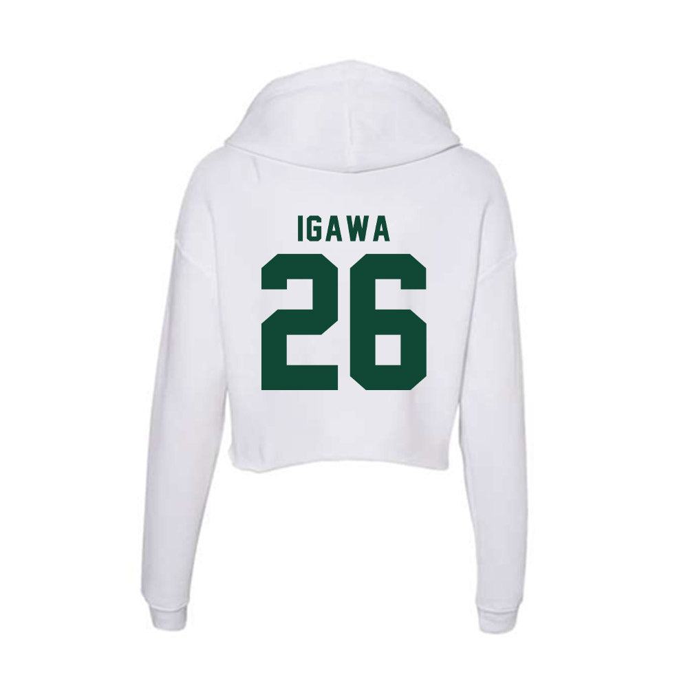 Hawaii - NCAA Baseball : Jacob Igawa - Women's Crop Fleece Hoodie-1