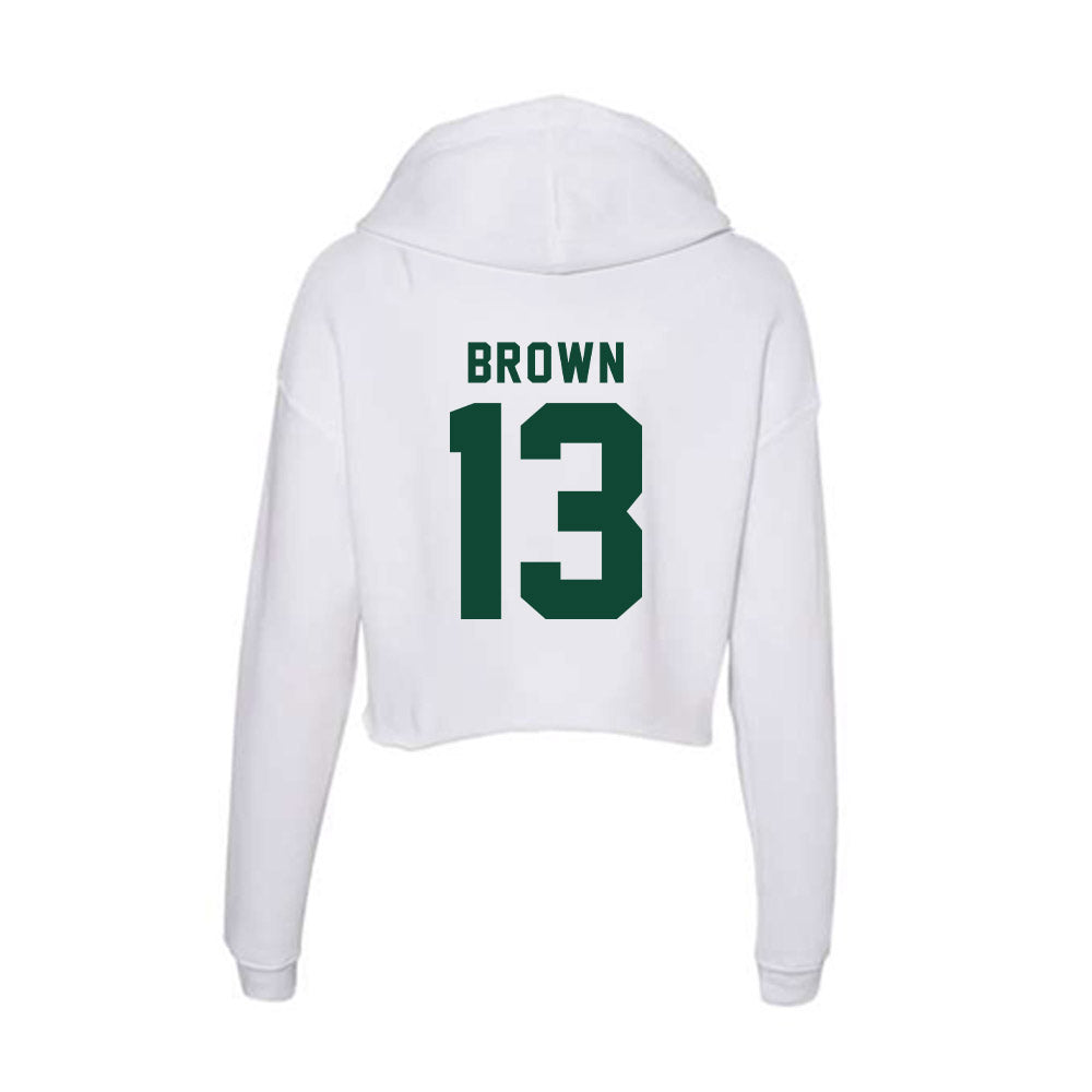 Hawaii - NCAA Football : Cbo Brown - Women's Crop Fleece Hoodie-1