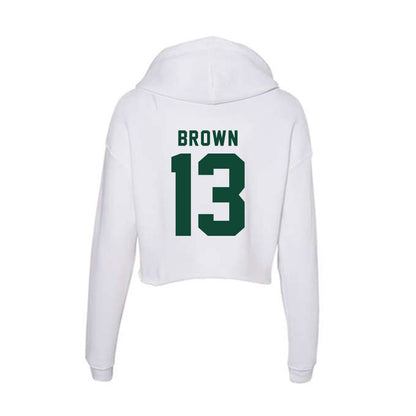 Hawaii - NCAA Football : Cbo Brown - Women's Crop Fleece Hoodie-1