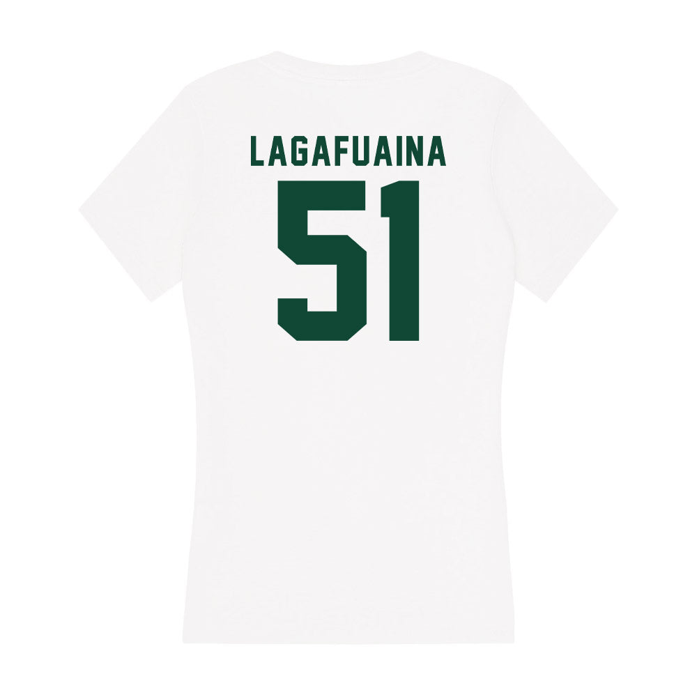 Hawaii - NCAA Football : LesterLaisene Lagafuaina - Women's V-Neck T-Shirt-1