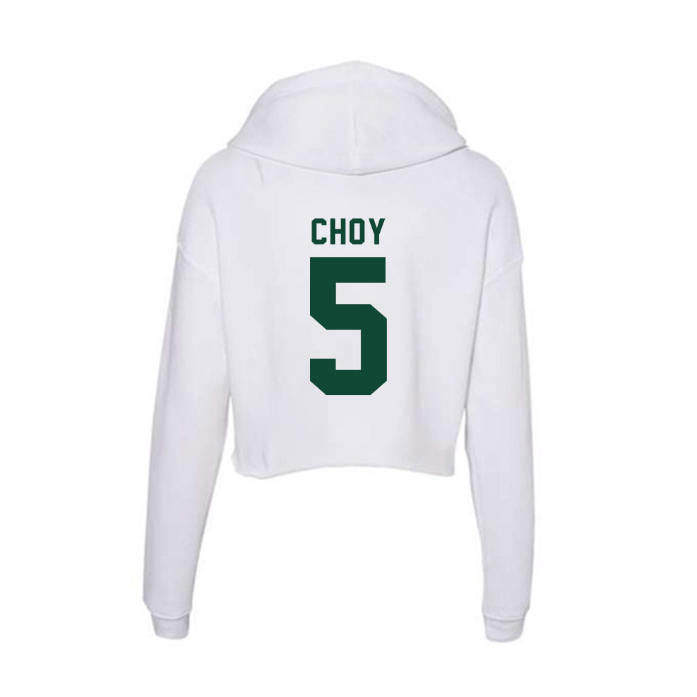 Hawaii - NCAA Men's Volleyball : Eleu Choy - Women's Crop Fleece Hoodie-1