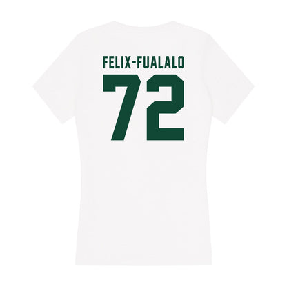 Hawaii - NCAA Football : Luke Felix-Fualalo - Women's V-Neck T-Shirt-1