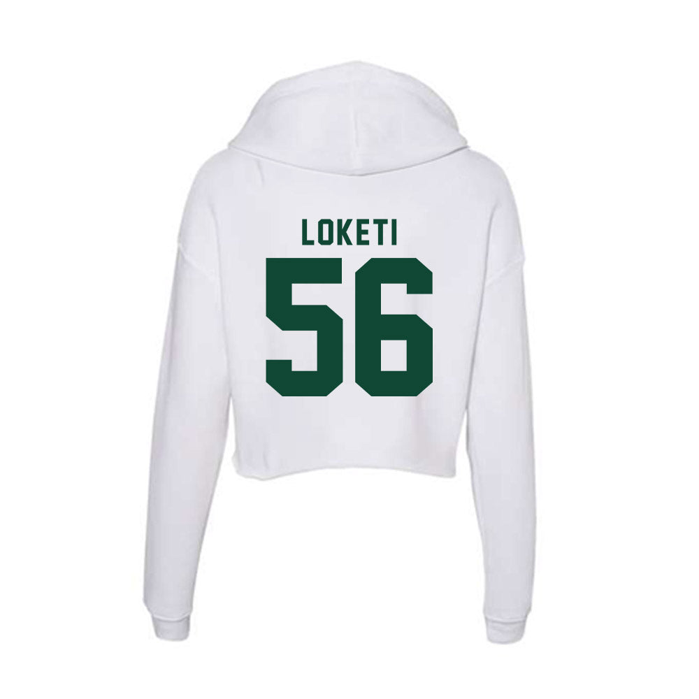 Hawaii - NCAA Football : Tevita Loketi - Women's Crop Fleece Hoodie-1