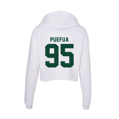 Hawaii - NCAA Football : Alvin Puefua - Women's Crop Fleece Hoodie-1