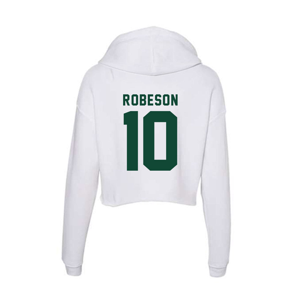 Hawaii - NCAA Men's Basketball : Logan Robeson - Women's Crop Fleece Hoodie-1