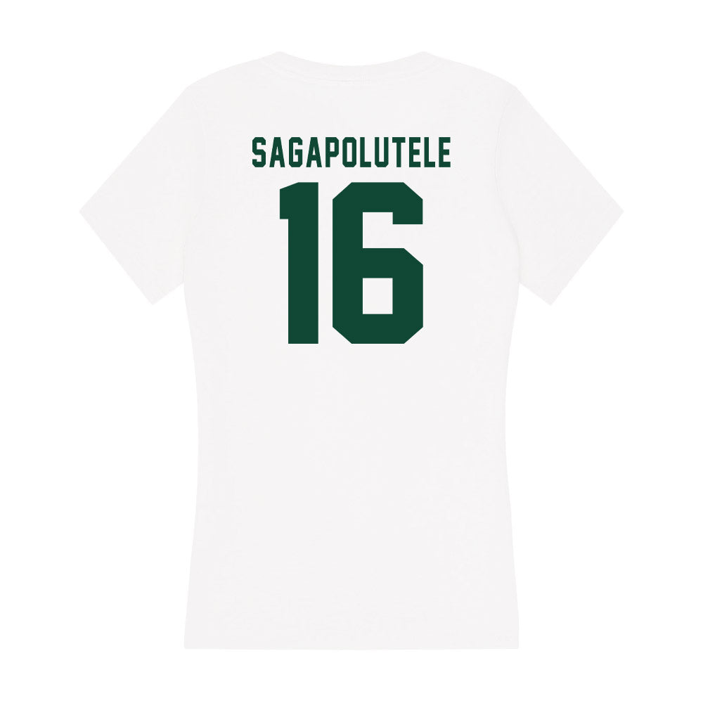 Hawaii - NCAA Football : John-Keawe Sagapolutele - Women's V-Neck T-Shirt-1