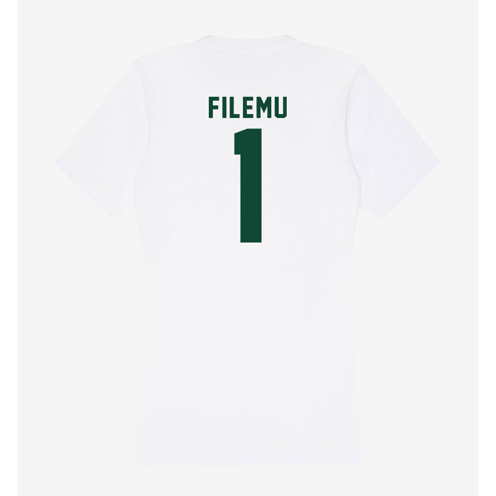 Hawaii - NCAA Women's Basketball : Kira-May Filemu - Women's V-Neck T-Shirt-1