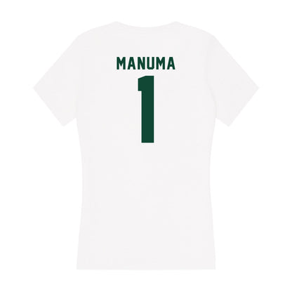 Hawaii - NCAA Football : Peter Manuma - Women's V-Neck T-Shirt-1