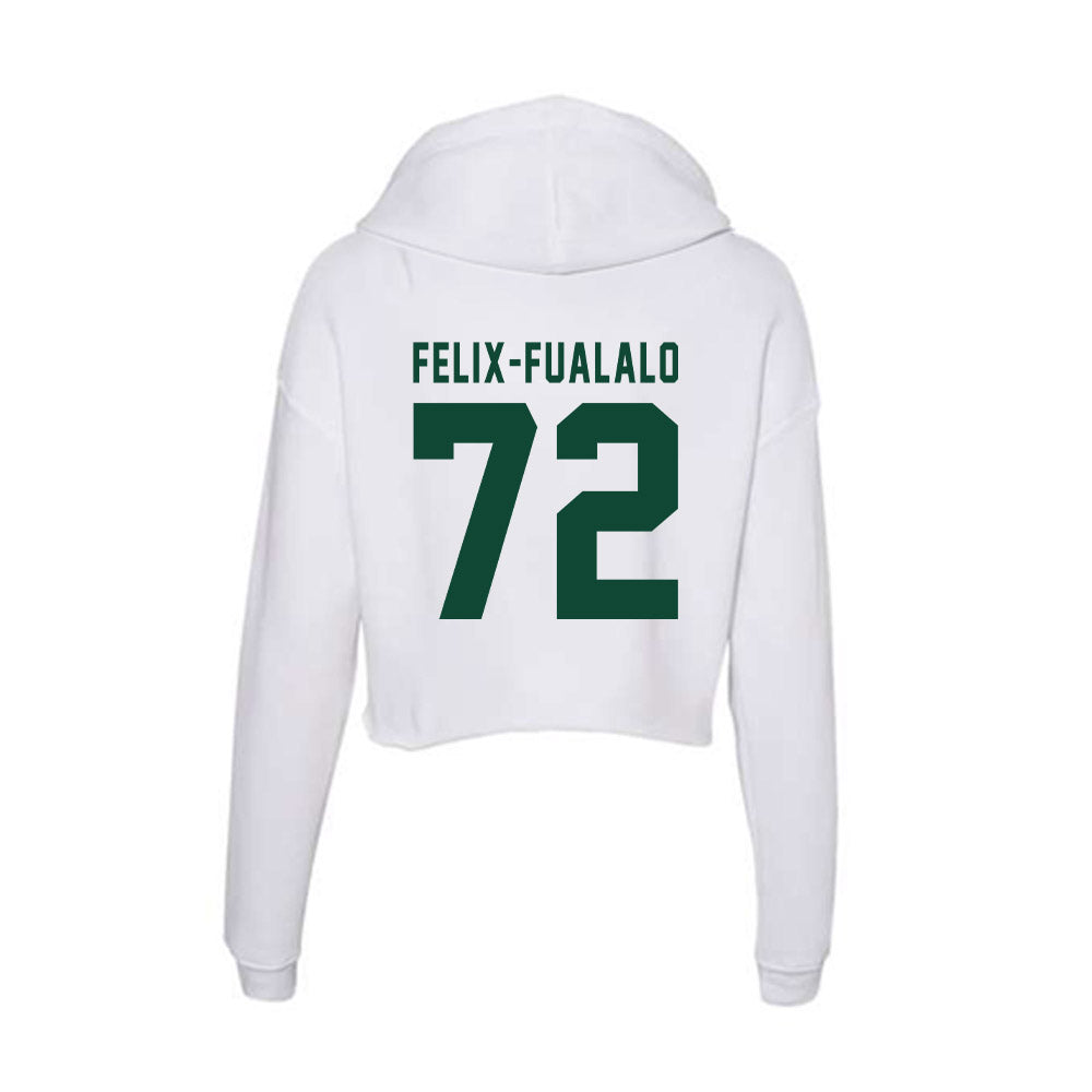 Hawaii - NCAA Football : Luke Felix-Fualalo - Women's Crop Fleece Hoodie-1