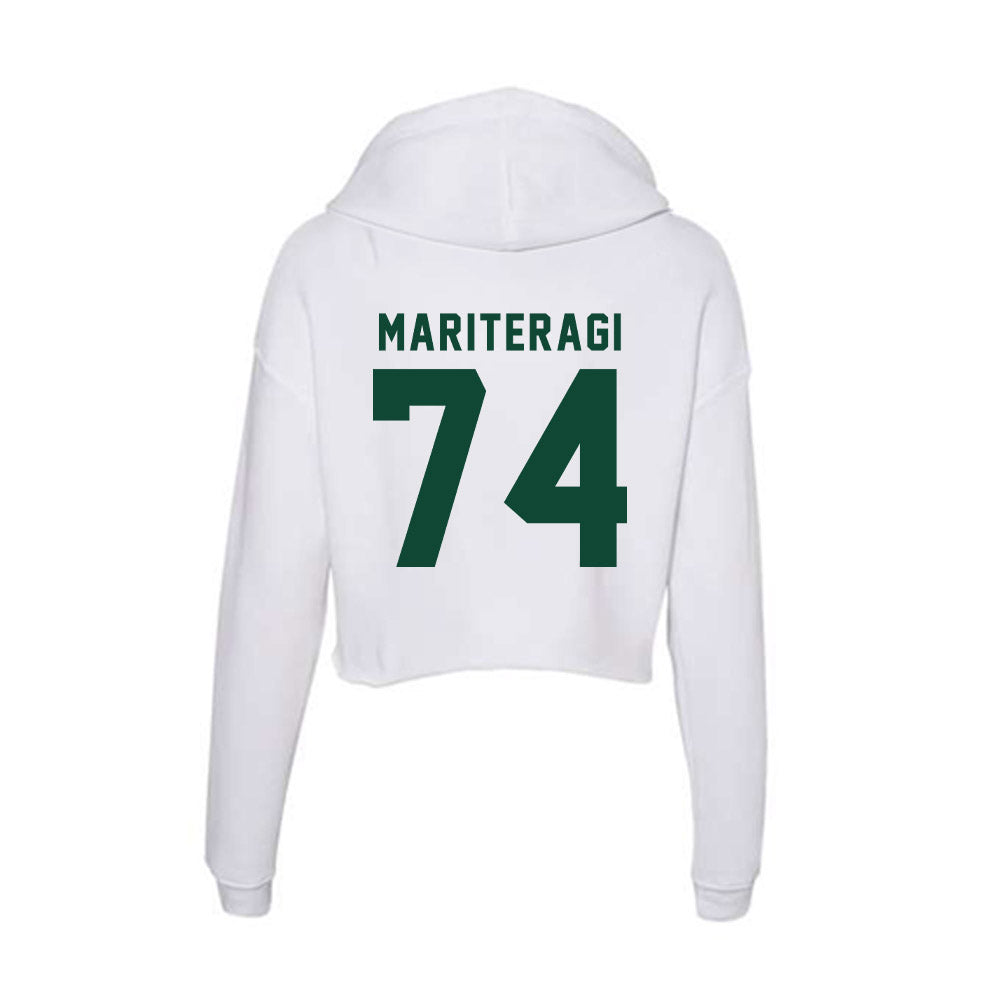 Hawaii - NCAA Football : Micah Mariteragi - Women's Crop Fleece Hoodie-1