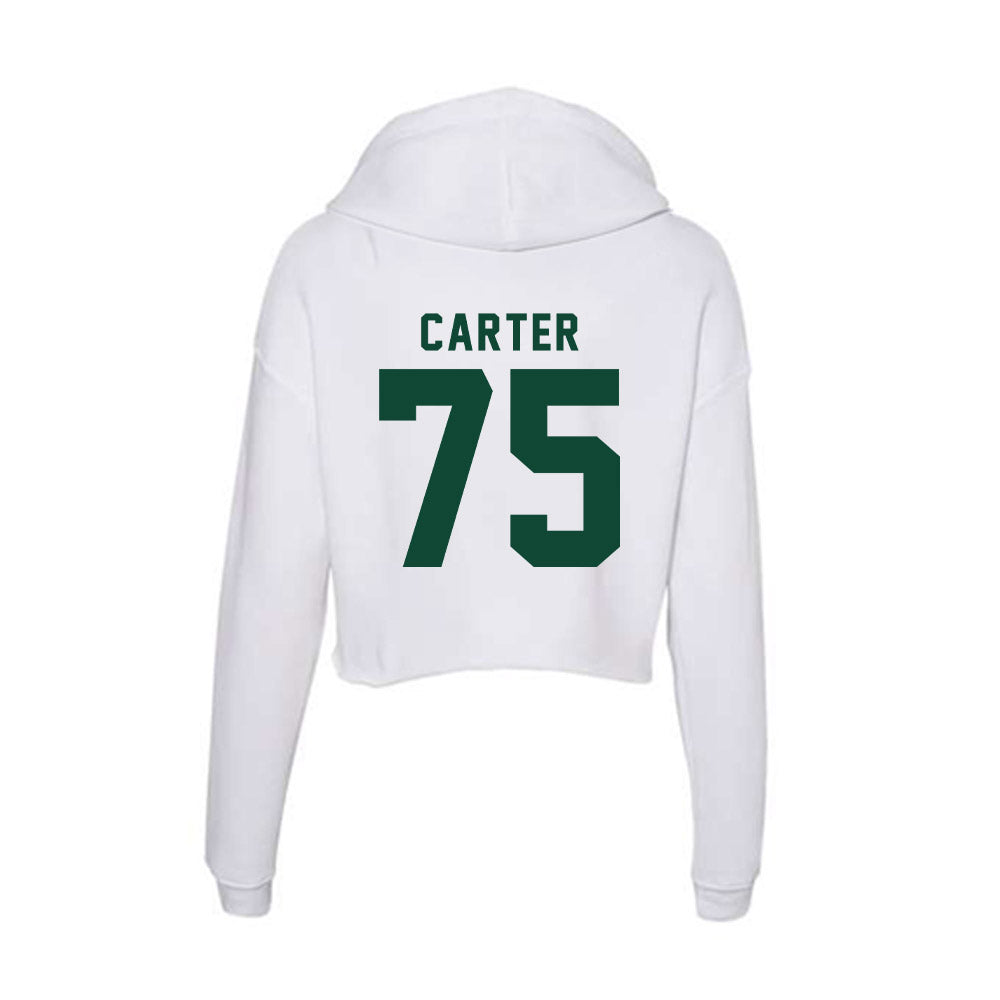 Hawaii - NCAA Football : Kaleb Carter - Women's Crop Fleece Hoodie-1