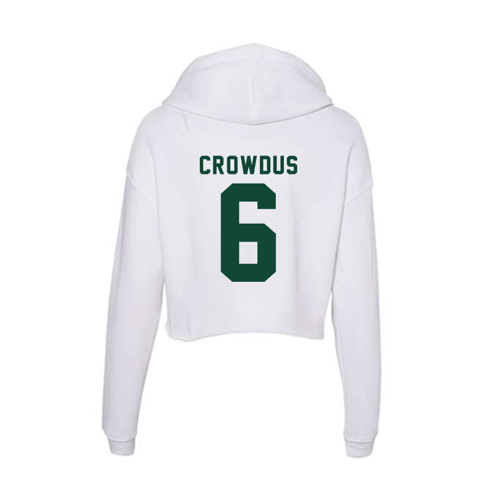 Hawaii - NCAA Football : Dekel Crowdus - Women's Crop Fleece Hoodie-1