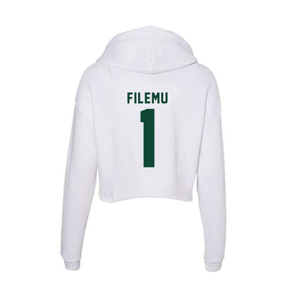 Hawaii - NCAA Women's Basketball : Kira-May Filemu - Women's Crop Fleece Hoodie-1