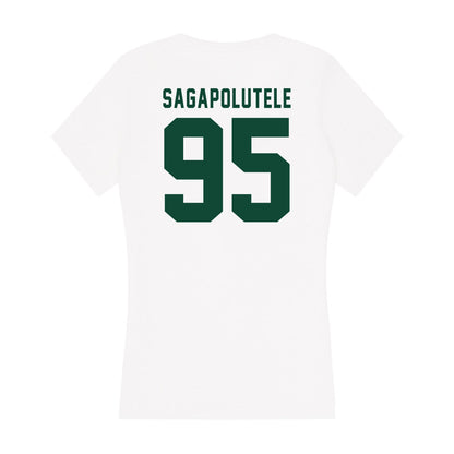 Hawaii - NCAA Football : Anthony Sagapolutele - Women's V-Neck T-Shirt-1