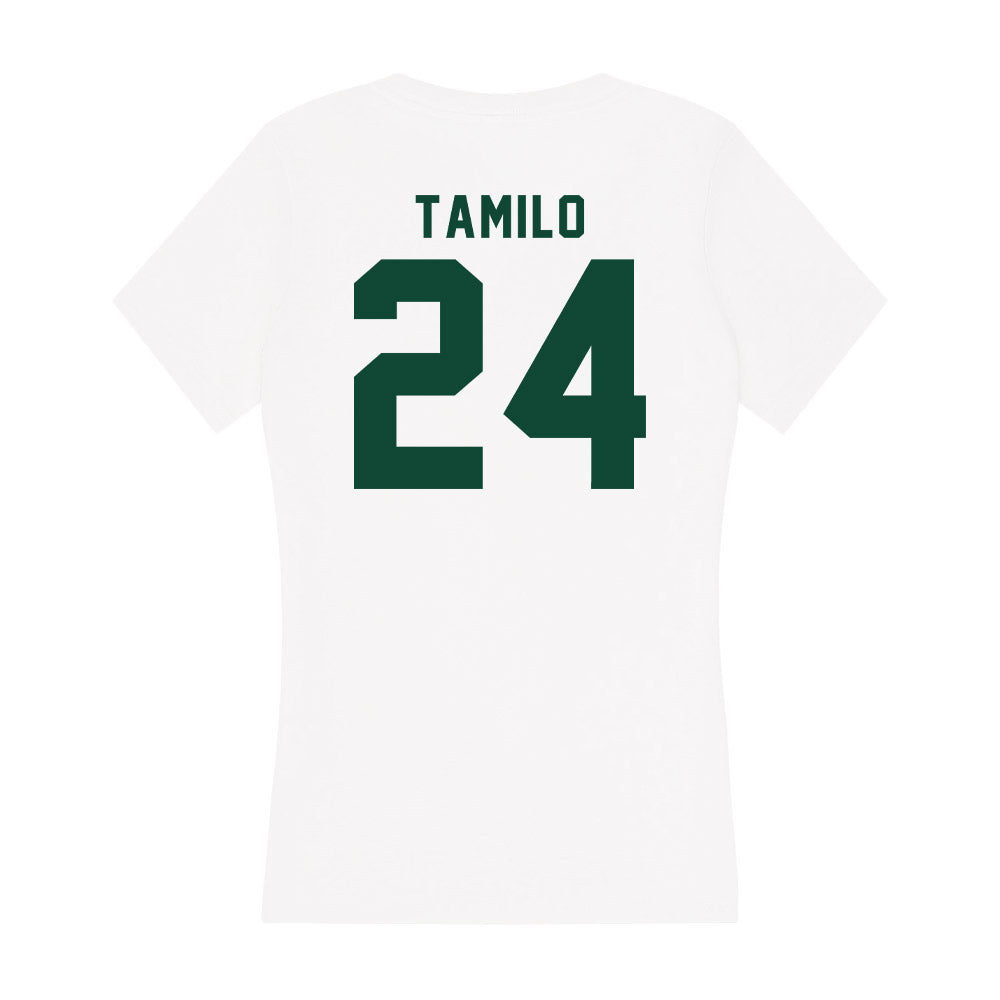 Hawaii - NCAA Women's Basketball : Ritorya Tamilo - Women's V-Neck T-Shirt-1