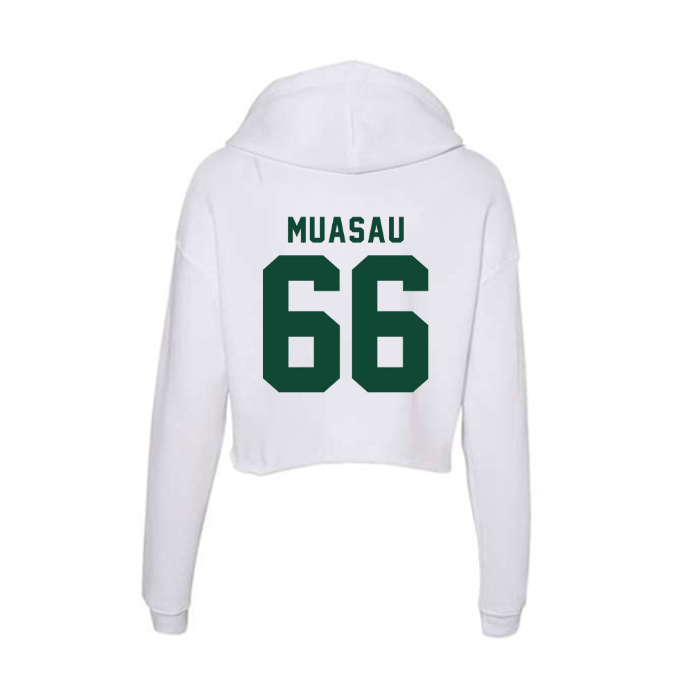 Hawaii - NCAA Football : Sergio Muasau - Women's Crop Fleece Hoodie-1