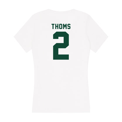 Hawaii - NCAA Women's Basketball : Ashley Thoms - Women's V-Neck T-Shirt-1