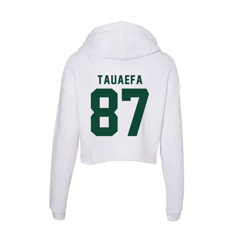 Hawaii - NCAA Football : Devon Tauaefa - Women's Crop Fleece Hoodie-1