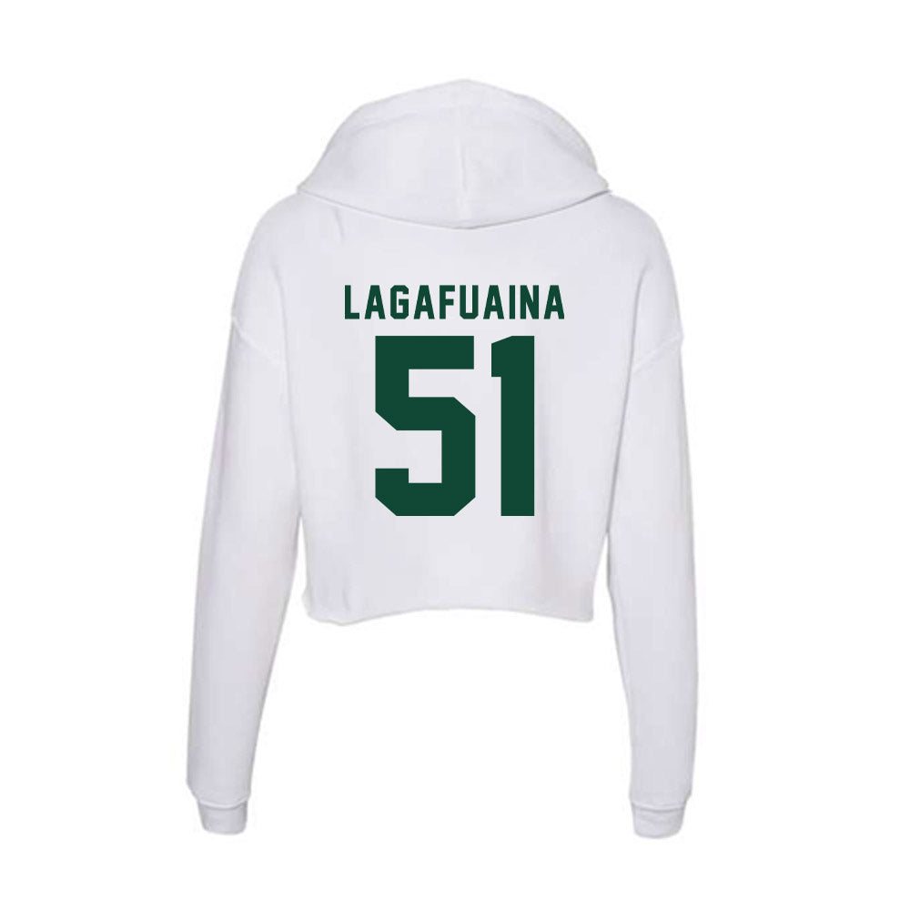 Hawaii - NCAA Football : LesterLaisene Lagafuaina - Women's Crop Fleece Hoodie-1